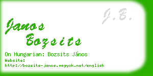janos bozsits business card