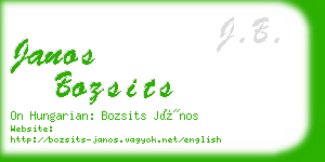 janos bozsits business card